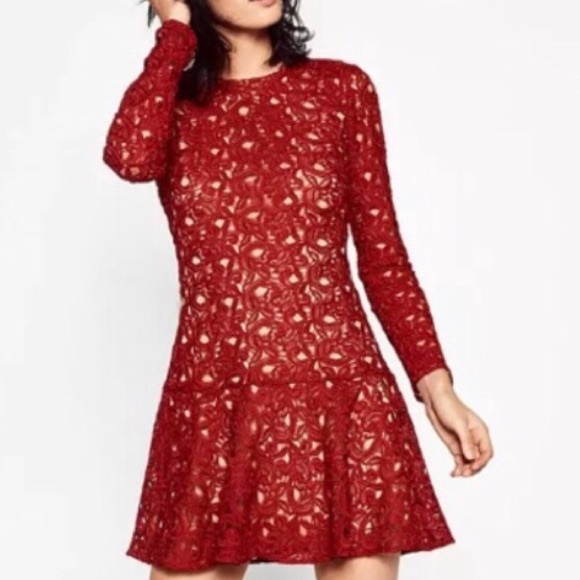 (XS) ZARA RED PLUM DRESS - Picture 1 of 4